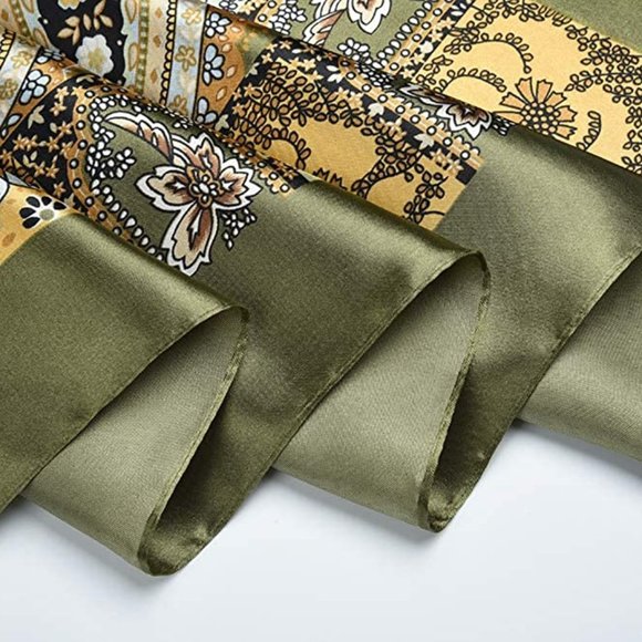 Clau's 35x35 Large Square Silk Like Hair Scarf 154 - Picture 7 of 7